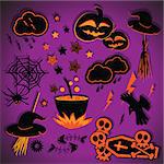 Halloween symbols set.