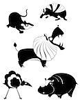 Vector original art animal silhouettes collection for design