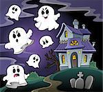 Haunted house theme image 4 - eps10 vector illustration.