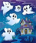 Haunted house theme image 7 - eps10 vector illustration.
