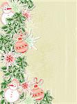 Vector Christmas background with paper decorations