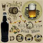set of beer elements, this illustration may be useful as designer work
