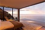 Modern bedroom overlooking ocean