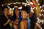 Woman smiling at party