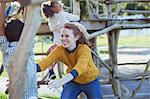 Student and teacher playing outdoors