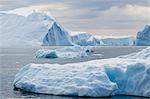 Huge icebergs calved from the Ilulissat Glacier, UNESCO World Heritage Site, Ilulissat, Greenland, Polar Regions