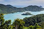 View over the Marlborough Sounds, South Island, New Zealand, Pacific