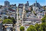 Filbert Street and Saints Peter and Paul Church from Telegraph Hill, San Francisco, California, USA