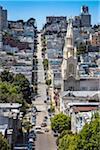 Filbert Street and Saints Peter and Paul Church from Telegraph Hill, San Francisco, California, USA