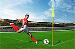 Soccer Player Taking Corner Kick