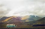 Campervan traveling through Scottish Highlands, Scotland