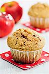 Bran muffins with apple, raisins and cinnamon