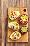 Stuffed avocados with corn salsa