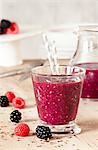 A raspberry and blackberry smoothie