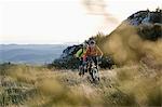two mountain bikers on the way, Vipava valley, Istria, Slovenia
