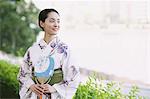 Young Japanese woman in a traditional kimono