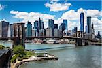 Brooklyn Bridge and Manhattan Skyline, New York City, New York, USA
