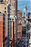 Broadway Avenue with Chrysler Building in the background, New York City, New York, USA