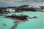 Overview of Blue Lagoon Geothermal Spa, Grindavi­k, Reykjanes Peninsula, South Iceland, Iceland