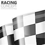 Concept - Winner. Racing Checkered Flag Finish, vector isolated on white background