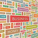 BUSINESS. Concept related words in tag cloud. Conceptual info-text graphic. Word collage.