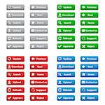 Web buttons in various colors