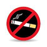 Colorful vector no smoking sign on white background