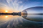 BEIJING, CHINA - JUNE 24, 2014: National Centre for the Performing Arts. The futuristic design stirred controversy when the theater was completed in 2007.