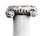 ancient stone classic column isolated on clipping path