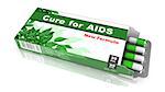 Cure for AIDS - Green Open Blister Pack Tablets Isolated on White.