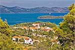 Croatian islands Iz and Ugljan view, Dalmatia, reion of Adriatic sea