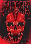 poster with a red skull for punk rock