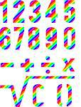 Graphic vector numbers rainbow style.