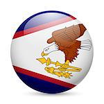 Flag of American Samoa as round glossy icon. Button with flag design