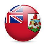Flag of Bermuda as round glossy icon. Button with flag design