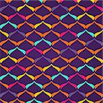 Dark Colorful Abstract Geometric Scales Seamless Pattern