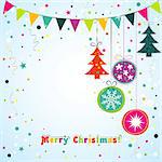 Template Christmas greeting card, vector illustration