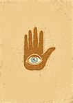 Poster with hand and eye