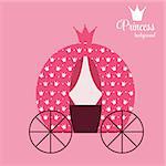 Pink Princess Crown  Background Vector Illustration. EPS10