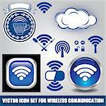 vector set of different icons for technology wifi