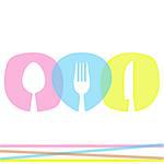 Colorful abstract restaurant menu design with cutlery