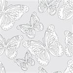 Seamless vector butterfly pattern.