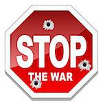 Illustration of sign stop the war on the white background.