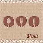 Brown abstract vector restaurant menu design with cutlery