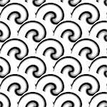 Design seamless monochrome spiral movement pattern. Abstract background in op art style. Vector art