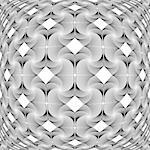 Design monochrome warped grid decorative pattern. Abstract latticed textured background. Vector art