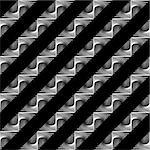 Design seamless monochrome geometric pattern. Abstract diagonal stripy background. Vector art