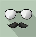 Vector Mustache and Glasses Icon