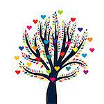 Love tree isolated over white background