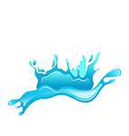 Illustration blue water splash crown isolated on white background - vector